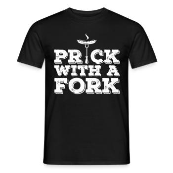 Stich mit einer Gabel Lustiger Grillliebhaber - Männer T-Shirt - Schwarz - Vorne - AI Model Male 178 light (178cm)