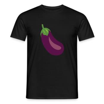 Aubergine drôle - T-shirt homme - noir - Devant - AI Model Male 178 light (178cm)