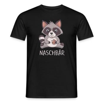 Naschbär I Waschbär mit Keks süßes Anime Cartoon - Männer T-Shirt - Schwarz - Vorne - AI Model Male 178 light (178cm)