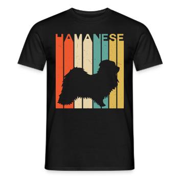Chien silhouette havanais vintage rétro - T-shirt homme - noir - Devant - AI Model Male 178 light (178cm)