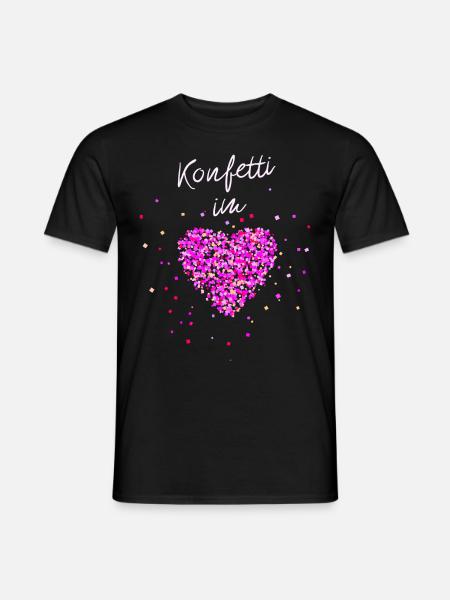 Konfetti im Herzen - Männer T-Shirt - Schwarz