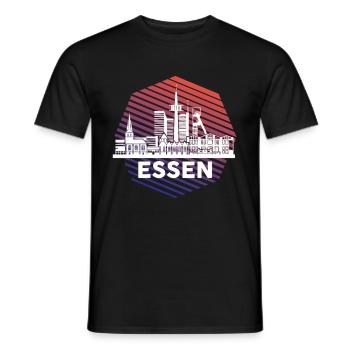 Stadt Essen - Männer T-Shirt - Schwarz - Vorne - AI Model Male 178 light (178cm)