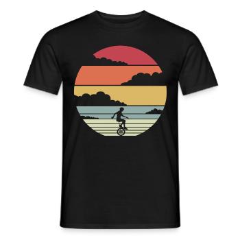 Design rétro monocycle monocycle - T-shirt homme - noir - Devant - AI Model Male 178 light (178cm)