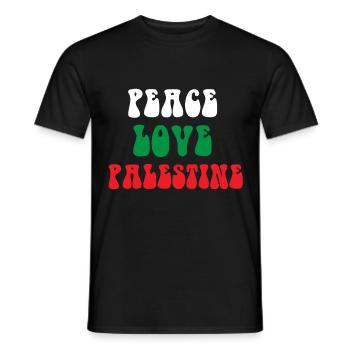 Peace Love Palestine - T-shirt homme - noir - Devant - AI Model Male 178 light (178cm)