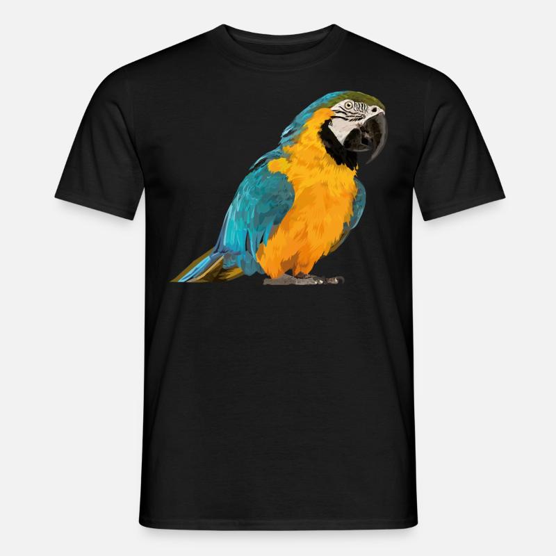 blauer und gelber Ara - Männer T-Shirt - Schwarz