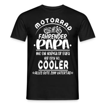 "MOTORRAD PAPA" - Männer T-Shirt - Schwarz - Vorne - AI Model Male 178 light (178cm)