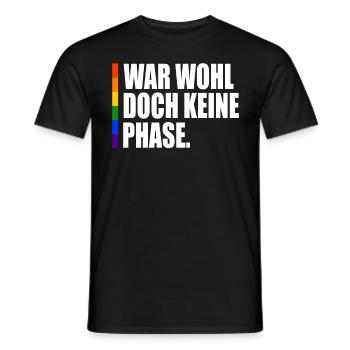 Keine Phase LGBT Gay Pride Coming Out CSD - Männer T-Shirt - Schwarz - Vorne - AI Model Male 178 light (178cm)