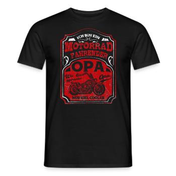 Motorrad Opa T-Shirt - Männer T-Shirt - Schwarz - Vorne - AI Model Male 178 light (178cm)