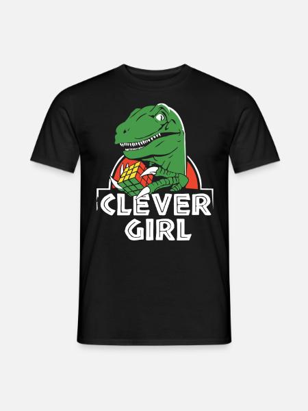 Fille intelligente Velociraptor dinosaure - Mænd T-shirt - sort