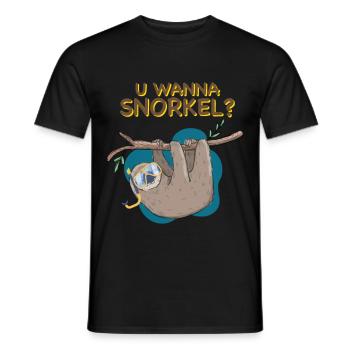 Süßes Faultier mit Schnorchel und Taucherbrille - Männer T-Shirt - Schwarz - Vorne - AI Model Male 178 light (178cm)