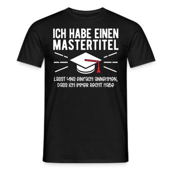 Studenten Abschluss Matura Sponsion Master - Männer T-Shirt - Schwarz - Vorne - AI Model Male 178 light (178cm)