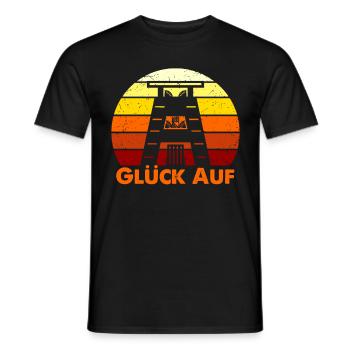 Glück Auf - Ruhrgebiet Kumpel Zeche Ruhrpott Junge - Männer T-Shirt - Schwarz - Vorne - AI Model Male 178 light (178cm)
