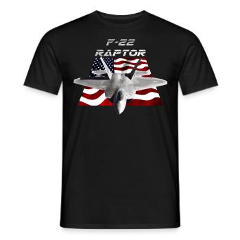 F-22 Raptor Jet - T-shirt homme - noir - Devant - AI Model Male 178 light (178cm)