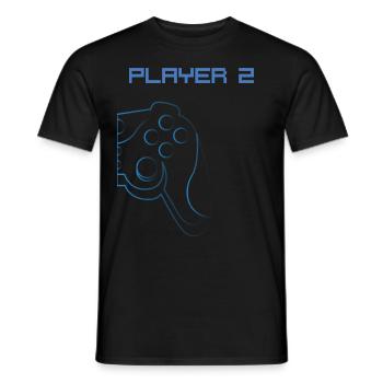 Player 2 partner look dad son gamer - Men's T-Shirt - black - Front - AI Model Male 178 light (178cm)