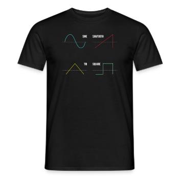Synthesizer Analog Drumsounds Audio Wellenform - Männer T-Shirt - Schwarz - Vorne - AI Model Male 178 light (178cm)