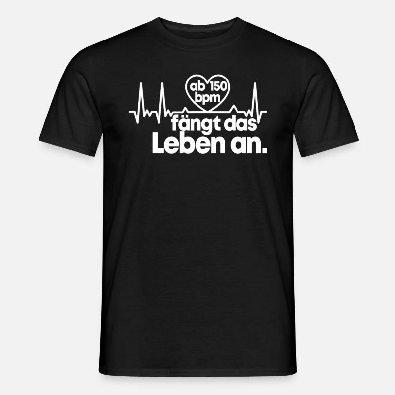 Techno 150 BPM Beats Per Minute Raver Geschenk - Männer T-Shirt - Schwarz
