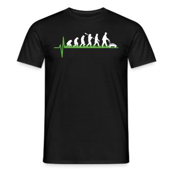 Cadeau d'évolution de jardinier tondeuse à gazon - T-shirt homme - noir - Devant - AI Model Male 178 light (178cm)