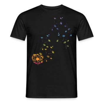 Fleur de vie de pissenlit chakra de pissenlit - T-shirt homme - noir - Devant - AI Model Male 178 light (178cm)