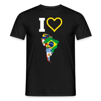 The Love Of South America - Men's T-Shirt - black - Front - AI Model Male 178 light (178cm)