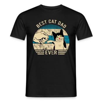 Meilleur Chat Papa Jamais Bump Cat Vintage - T-shirt homme - noir - Devant - AI Model Male 178 light (178cm)