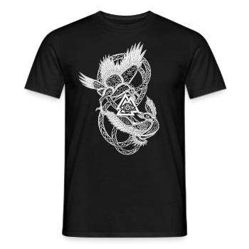 Raben Thor Odin Hugin und Munin Symbol Auge - Männer T-Shirt - Schwarz - Vorne - AI Model Male 178 light (178cm)