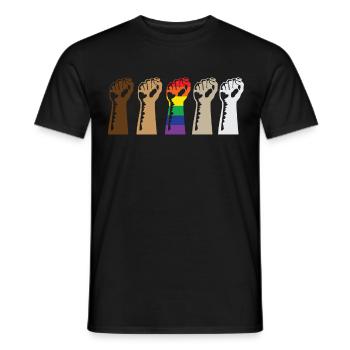 We Are All Human Black Lives Matter Gay Pride - Männer T-Shirt - Schwarz - Vorne - AI Model Male 178 light (178cm)