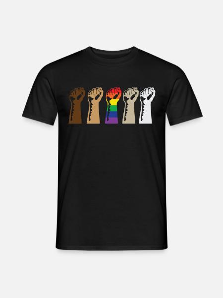 We Are All Human Black Lives Matter Gay Pride - T-shirt homme - noir