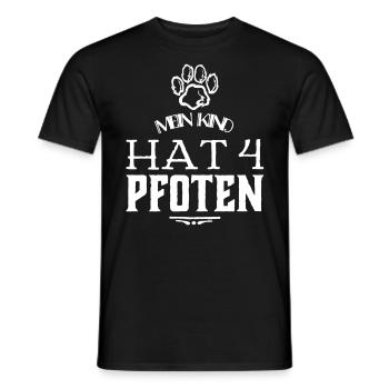 My child has 4 paws design for dog owners - Men's T-Shirt - black - Front - AI Model Male 178 light (178cm)