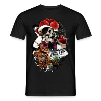 Heart Pain - Men's T-Shirt - black - Front - AI Model Male 178 light (178cm)