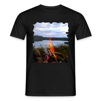 Feu de camp - T-shirt homme - noir - Devant - AI Model Male 178 light (178cm)