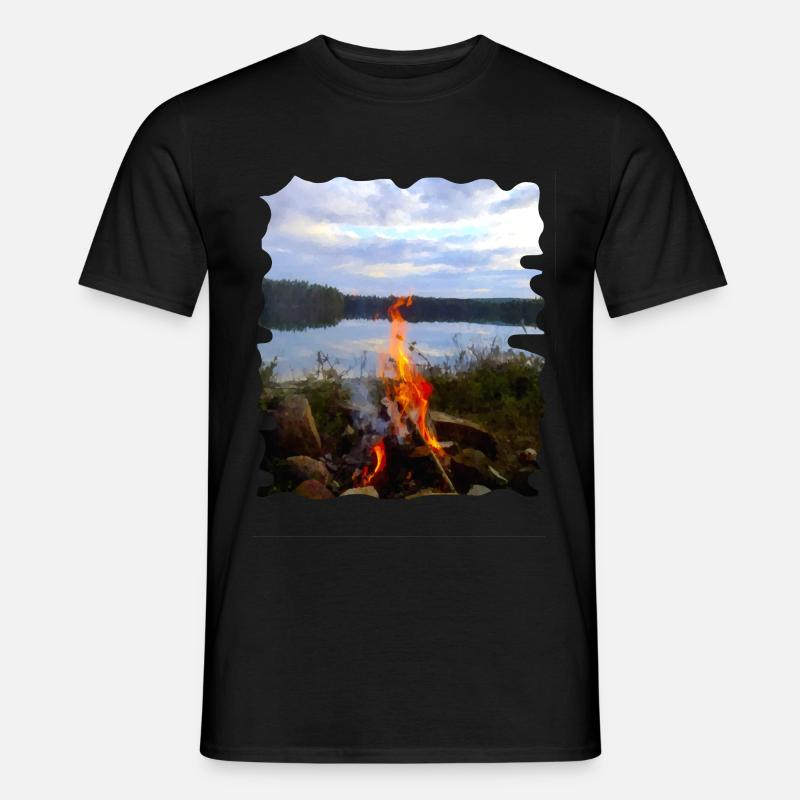 Lagerfeuer - Männer T-Shirt - Schwarz