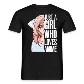 Nur ein Mädchen, das Anime-Japan-Manga liebt - Männer T-Shirt - Schwarz - Vorne - AI Model Male 178 light (178cm)