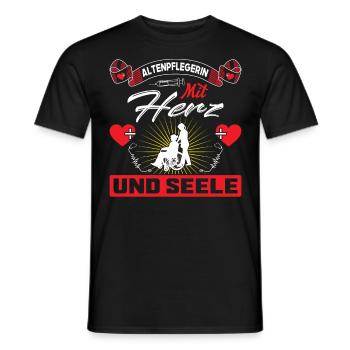 Altenpflegerin Altenpfleger Pfleger Pflegehelfer - Männer T-Shirt - Schwarz - Vorne - AI Model Male 178 light (178cm)