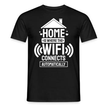 Wifi wireless internet nerd gift - Men's T-Shirt - black - Front - AI Model Male 178 light (178cm)