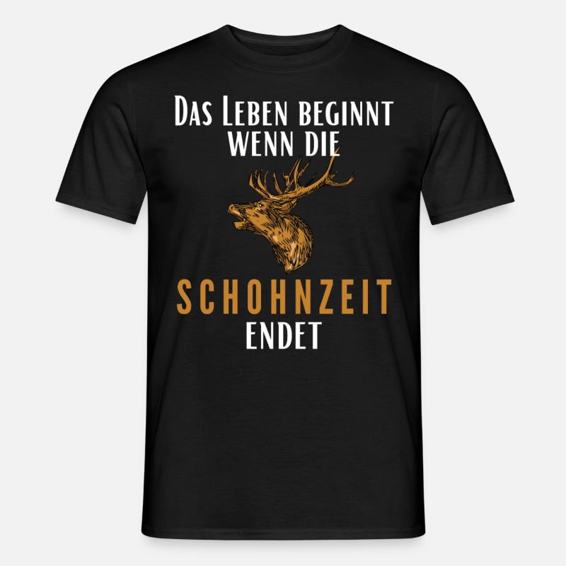 Jäger Rotwild Treibjagd Geschenk - Männer T-Shirt - Schwarz