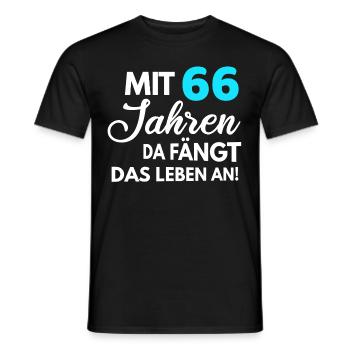 Mit 66 Jahren da fängt das Leben an - Männer T-Shirt - Schwarz - Vorne - AI Model Male 178 light (178cm)
