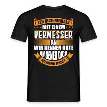 vermesser vermesserinWitziges Vermesser Geschenk - Männer T-Shirt - Schwarz - Vorne - AI Model Male 178 light (178cm)