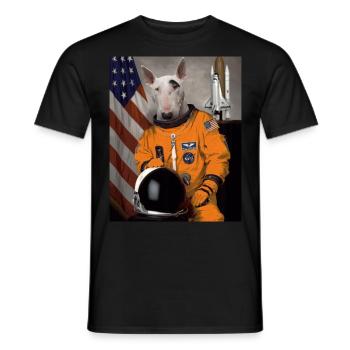Bull Terrier Bull Terrier Owner Lover Astron - Men's T-Shirt - black - Front - AI Model Male 178 light (178cm)