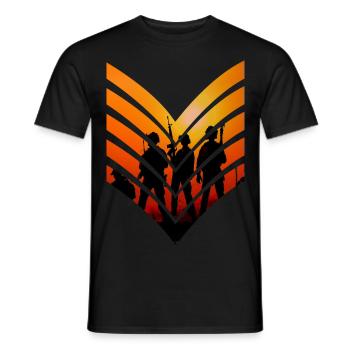 Soldiers in the sunset gift military army - Men's T-Shirt - black - Front - AI Model Male 178 light (178cm)