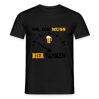 Bier tanken / Alkohol Lustige Sprüche Saufen - Männer T-Shirt - Schwarz - Vorne - AI Model Male 178 light (178cm)