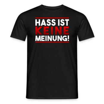 "Hass Ist Keine Meinung" Anti-Rassismus T-Shirt - Männer T-Shirt - Schwarz - Vorne - AI Model Male 178 light (178cm)