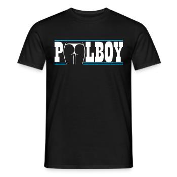 Pool Boy, Swimming Pool - lifeguard gift - Men's T-Shirt - black - Front - AI Model Male 178 light (178cm)