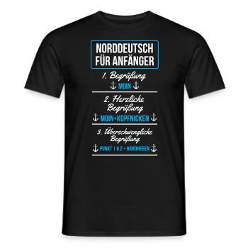 Norddeutsch Nordsee Ostsee Nordeutscher Humor Moin - Männer T-Shirt - Schwarz - Vorne - AI Model Male 178 light (178cm)