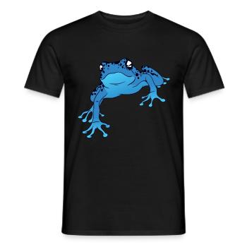 Pfeilgiftfrosch aus dem Regenwald blauer Dart Frog - Männer T-Shirt - Schwarz - Vorne - AI Model Male 178 light (178cm)