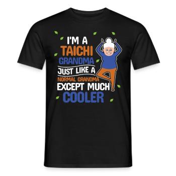 Tai Chi Cool Oma Fitness-Geschenk - Männer T-Shirt - Schwarz - Vorne - AI Model Male 178 light (178cm)