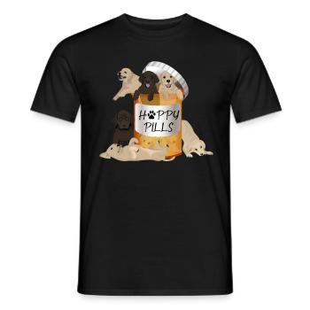 Happy Pills - Männer T-Shirt - Schwarz - Vorne - AI Model Male 178 light (178cm)