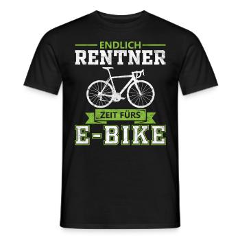 Rentner E-Bike Geschenk - Männer T-Shirt - Schwarz - Vorne - AI Model Male 178 light (178cm)