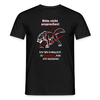 Bitte nicht ansprechen bin genervt - Männer T-Shirt - Schwarz - Vorne - AI Model Male 178 light (178cm)