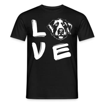 Love German Wirehaired Pointer dog Saint Valentin - T-shirt homme - noir - Devant - AI Model Male 178 light (178cm)