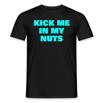 Kick me in my Nuts - Männer T-Shirt - Schwarz - Vorne - AI Model Male 178 light (178cm)